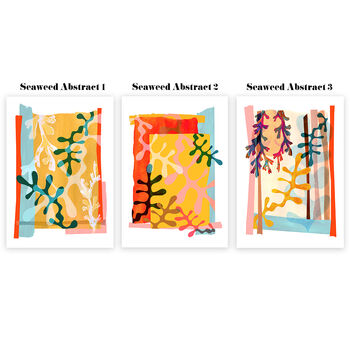Abstract Seaweed Prints Set Of Three, 6 of 10