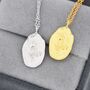 Rose Flower Oval Pendant Necklace In Sterling Silver, thumbnail 5 of 9