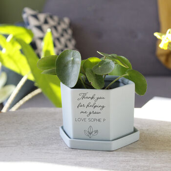 Personalised Thank You Hexagon Plant Pot For Teachers, 7 of 7