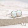 Sterling Silver White Opal Stud Earrings, thumbnail 1 of 8