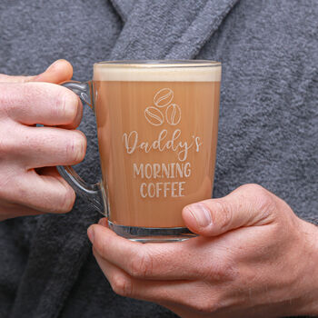 Personalised Morning Coffee Glass Mug, 5 of 6