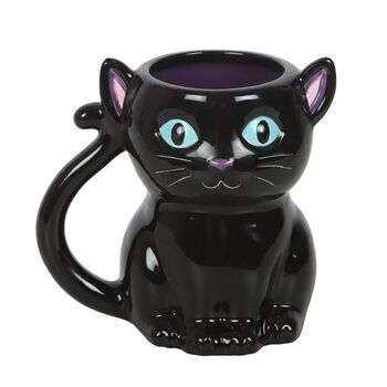 Cute And Creepy Black Cat Halloween Mug, 2 of 4