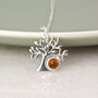 Sterling Silver Amber Tree Of Life Necklace, thumbnail 1 of 5