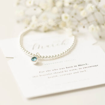 Sterling Silver March Birthstone Bracelet, 4 of 9