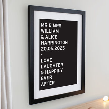 Personalised Typography Black Poster Frame, 4 of 7