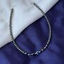 925 Silver Black Bead Evil Eye Payal Anklet, thumbnail 1 of 5