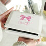 Personalised Bow Jewellery Box For Girl, thumbnail 1 of 4