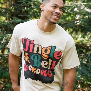 Jingle Bell Lockdown Men's Christmas T Shirt, 2 of 6