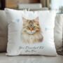 Personalised British Longhair Cat Love Hearts Cushion Cover, thumbnail 1 of 2