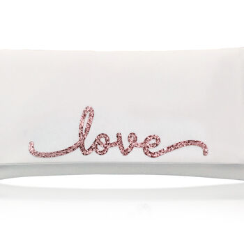 Love Bridal Clutch With Flourish Font, 3 of 5