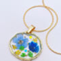 Real Flowers Round Pendant Necklace, thumbnail 3 of 10