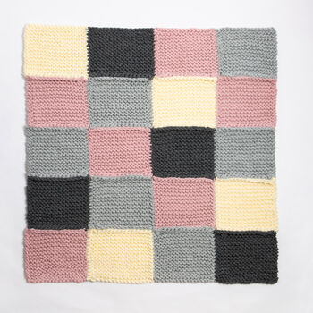 Beginners Chequered Blanket Knitting Kit, 4 of 6