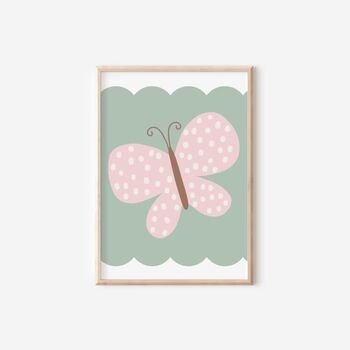 Girls Personalised Floral And Butterfly Wall Print Gallery Set, 4 of 5