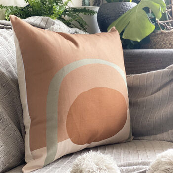 Brown Terracota And Sage Green Cushion, 2 of 5
