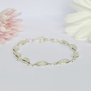Solid Silver Bracelets With Natural Moonstone Gemstones, 2 of 4