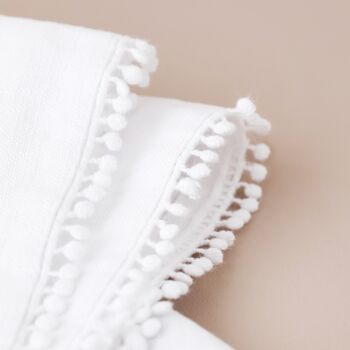 Personalised Initials Embroidered White Linen Napkin, 2 of 2