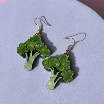 Broccoli Dangle Earrings, 2 of 3
