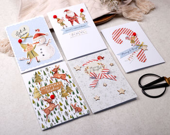 Diy Make Your Own Christmas Greeting Card Making Kit With Elves, 5 of 11