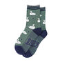 Swans Swimming Women's Bamboo Ankle Socks Sage Green, thumbnail 3 of 4
