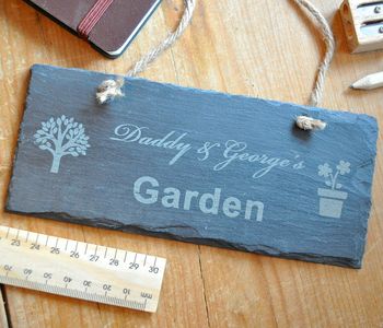 Personalised Daddy And Me Slate Sign, 4 of 5