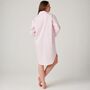 Women's 'Shell Pink' Satin Stripe Cotton Nightshirt, thumbnail 3 of 4