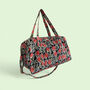 Large Weekend Duffle Bag | Black And Red Block Print Floral, thumbnail 5 of 5