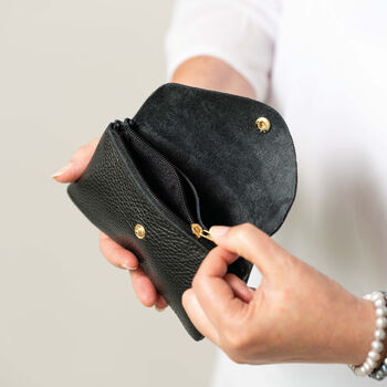 Black Leather Popper Purse, 2 of 5