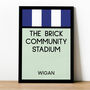 The Brick Community Stadium Monopoly Wigan Football Print, thumbnail 1 of 2