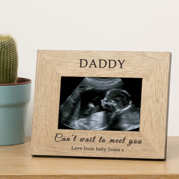 'Can't Wait To Meet You' Baby Scan Wood Picture Frame, 2 of 8