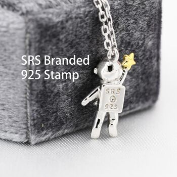 Sterling Silver Astronaut Pendant Necklace, 6 of 10
