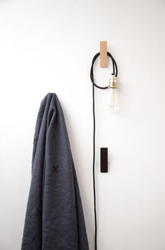 Modern Wooden Wall Hook In Ash Or Black Finish, 4 of 6