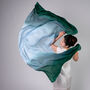 100% Mulberry Silk Scarf, Ombre Emerald Green In Gift Box, thumbnail 1 of 10