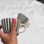 Black Striped Coffee Mugs, thumbnail 3 of 3