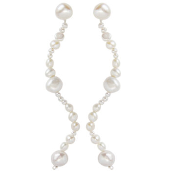 Statement Pearl Twist Drop Earrings, 2 of 3