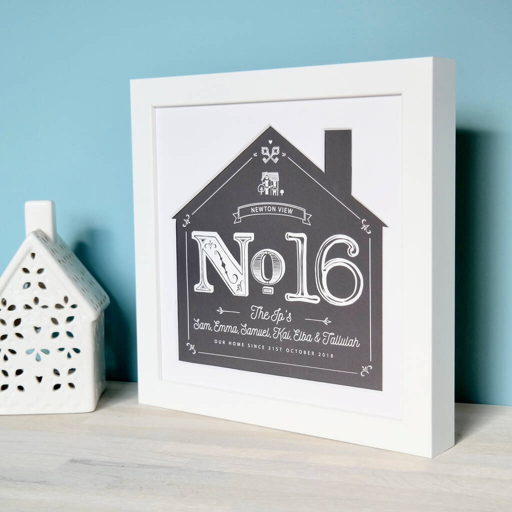Personalised New Home House Number Mounted Print, 1 of 5