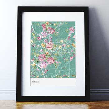 Personalised Floral Abstract Map Print, 3 of 5