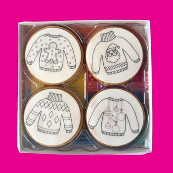 Christmas Jumper Colour Me Biscuit Set, 10 of 12