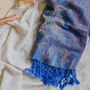 Paisley Tassel Pashmina In Deep Periwinkle, thumbnail 2 of 3