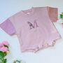 Personalised Embroidered T Shirt Romper With Floral Initial, thumbnail 1 of 2
