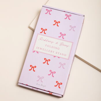 Pink And Red Bow Metal Folding Jewellery Stand, 3 of 3