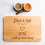Anniversary Personalised Engraved Wooden Chopping Board, thumbnail 1 of 3