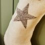 Personalised Ivory Gold Script Felt Star Stocking, thumbnail 4 of 4