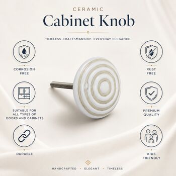 Minimalist Ripple Ceramic Cabinet Knob, 3 of 8