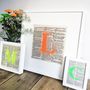 Recycled Personalised Initial Neon Typography Print, thumbnail 1 of 12