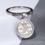 1951 75th Birthday Sixpence Coin Keyring Gift, thumbnail 1 of 6