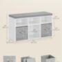 Shoe Bench With Cushion Storage Cabinet, thumbnail 2 of 6
