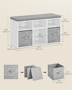 Shoe Bench With Cushion Storage Cabinet, 2 of 6