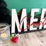 Merry Christmas Sign With Mirrored Acrylic Letters, thumbnail 4 of 9