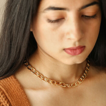 Chunky Chain Necklace In Gold Plating, 4 of 5