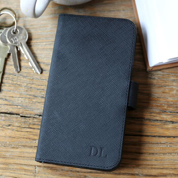 Personalised Black Vegan Leather iPhone 11 Pro Max Case, 3 of 6